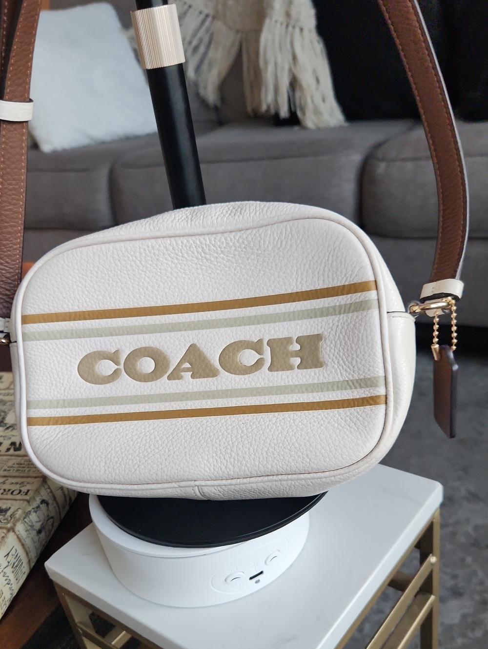 Coach Mini Jamie Camera Bag With Coach Stripe - Chalk Multi